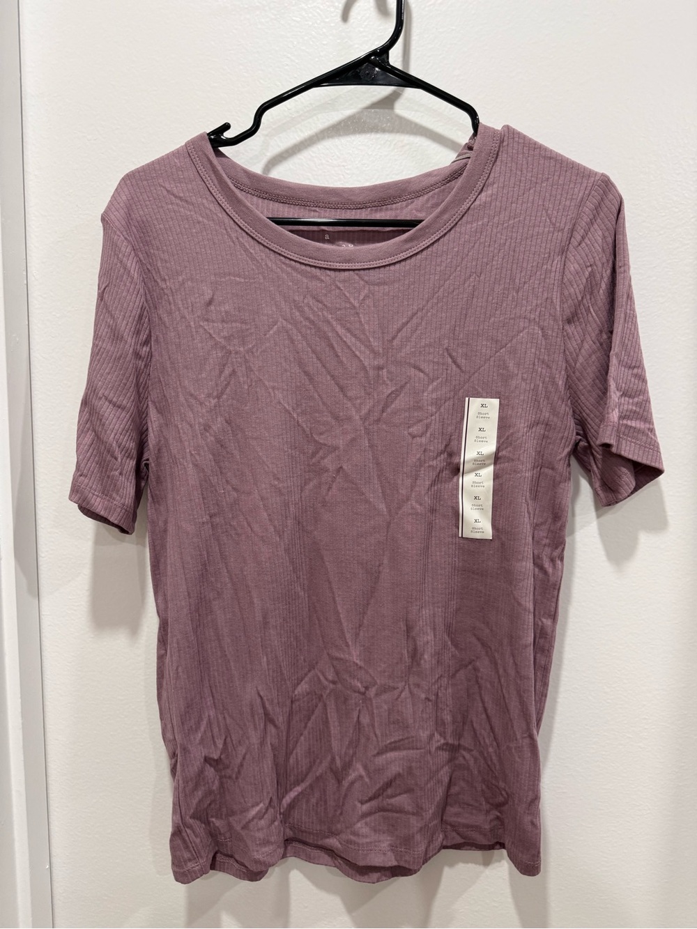 Women’s Short Sleeve Ribbed Tee - Mauve
